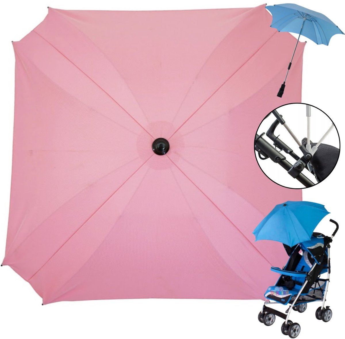 Merkloze Kinderwagen Parasol Roze UV-bescherming Universeel