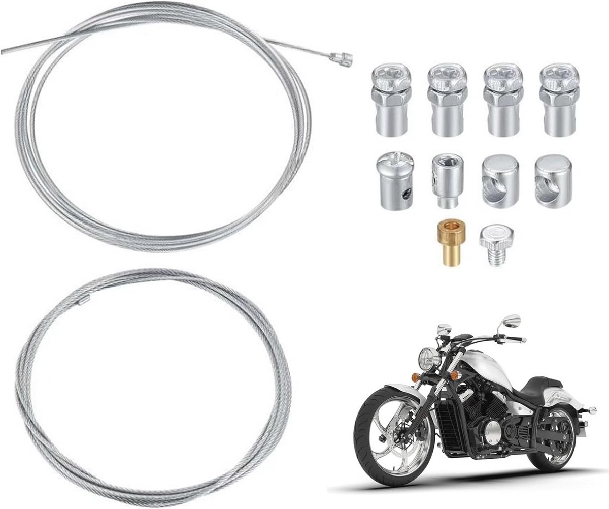 Universele 2 m Bowdenkabel Set voor Fiets en Scooter - 2 Stuks Gaskabel en Koppelingskabel