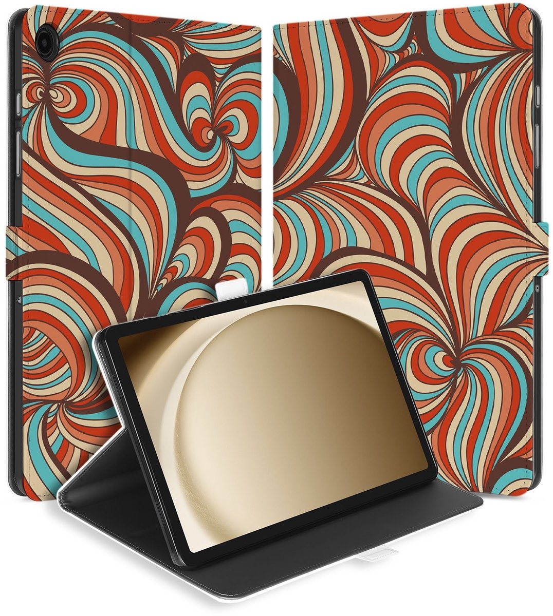 Samsung Galaxy Tab A11 Plus Tablet Hoesje Retro met Standaard