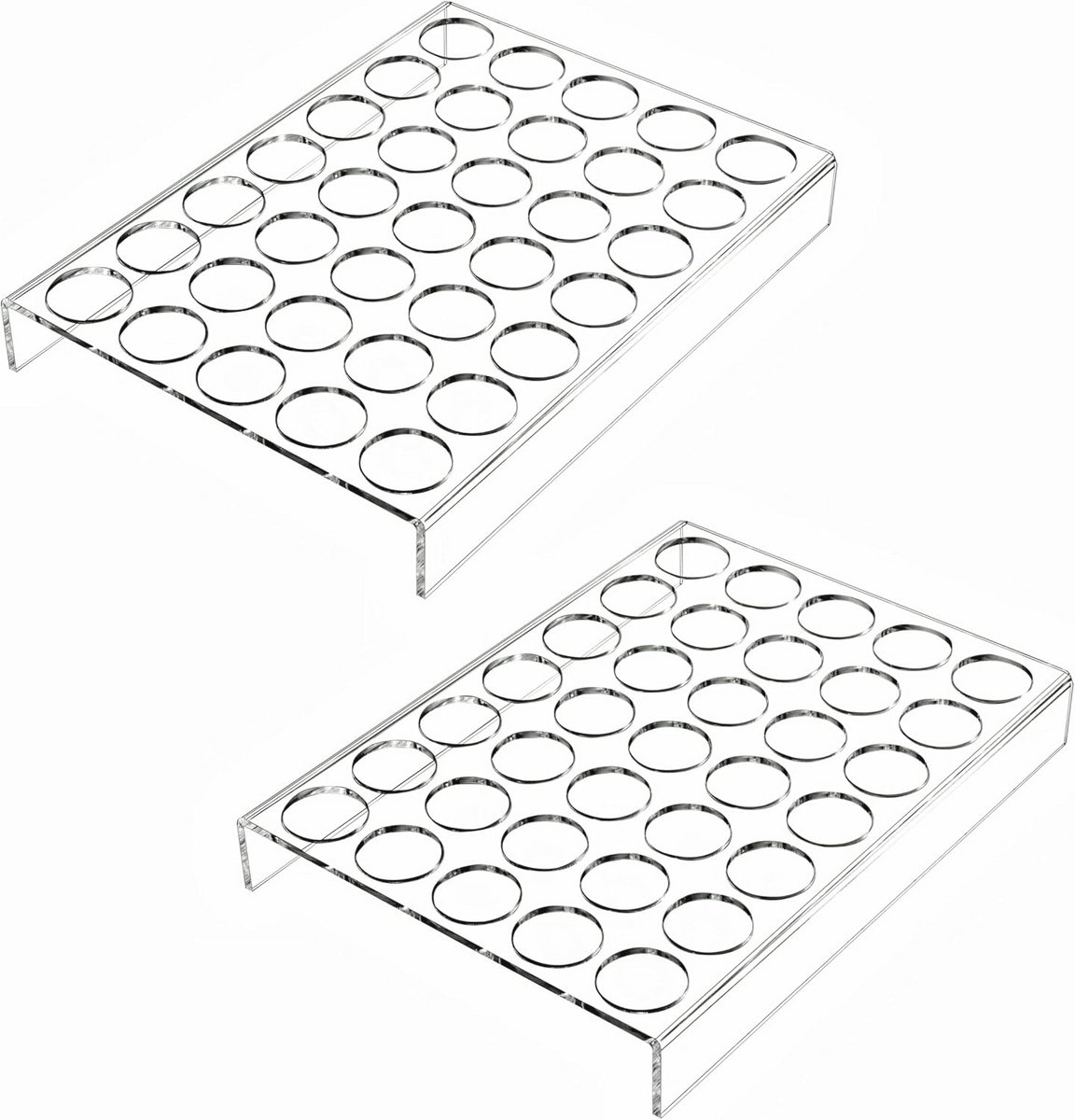 2 Pack Koffiepadhouder met 35 Slots - Acryl Organizer voor Koffiepads in Keuken en Kantoor