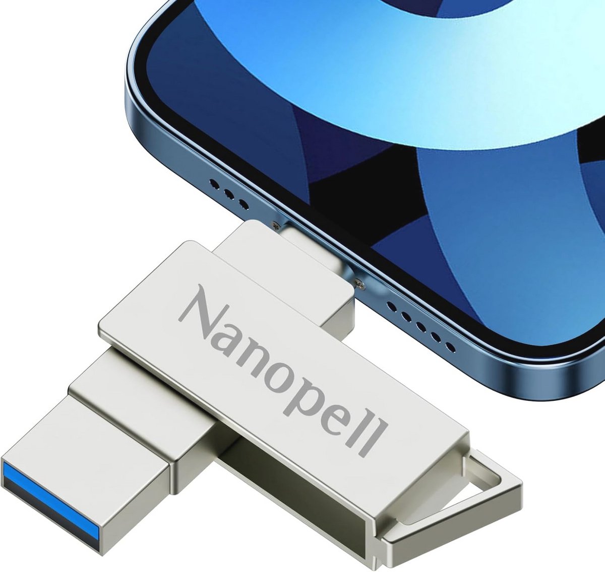 3-in-1 USB Stick 128 GB voor Smartphone, Geheugenuitbreiding voor iOS en Android