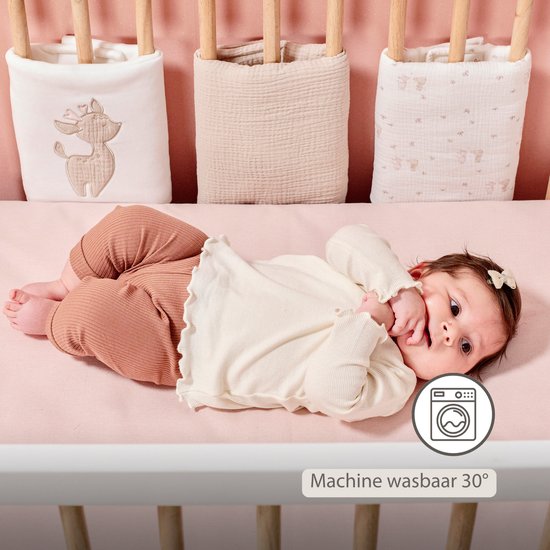 Nattou FanFan Bedbumper Set - Baby Hoofdbeschermer - 20 cm x 20 cm - 6 stuks van Nattou — afbeelding 3