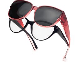 Gepolariseerde overzet zonnebril voor dames - UV-bescherming en ultralichte clip-on zonnebril voor brildragers