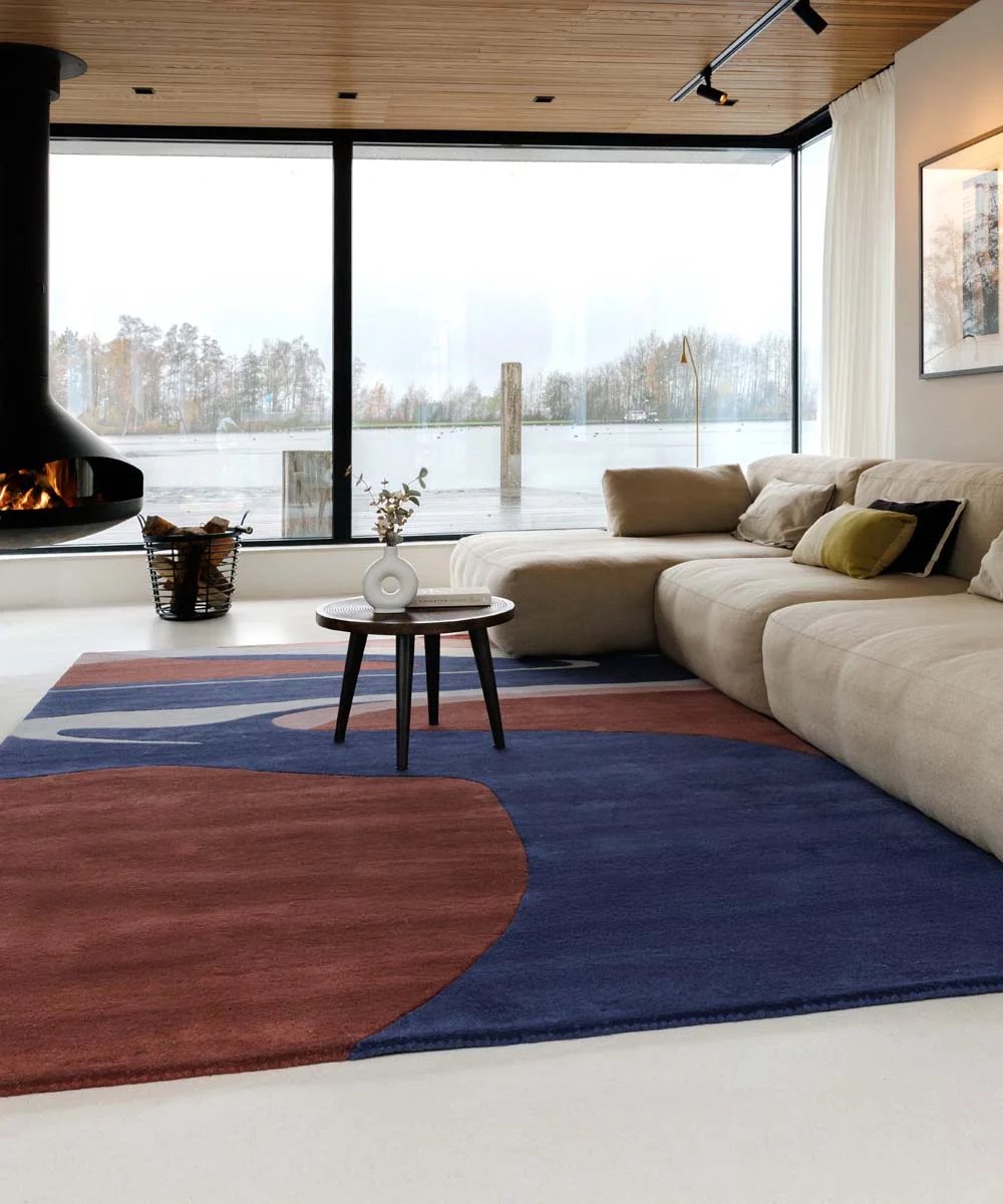 Modern vloerkleed - Skulptur Canyon rood/blauw 160x230