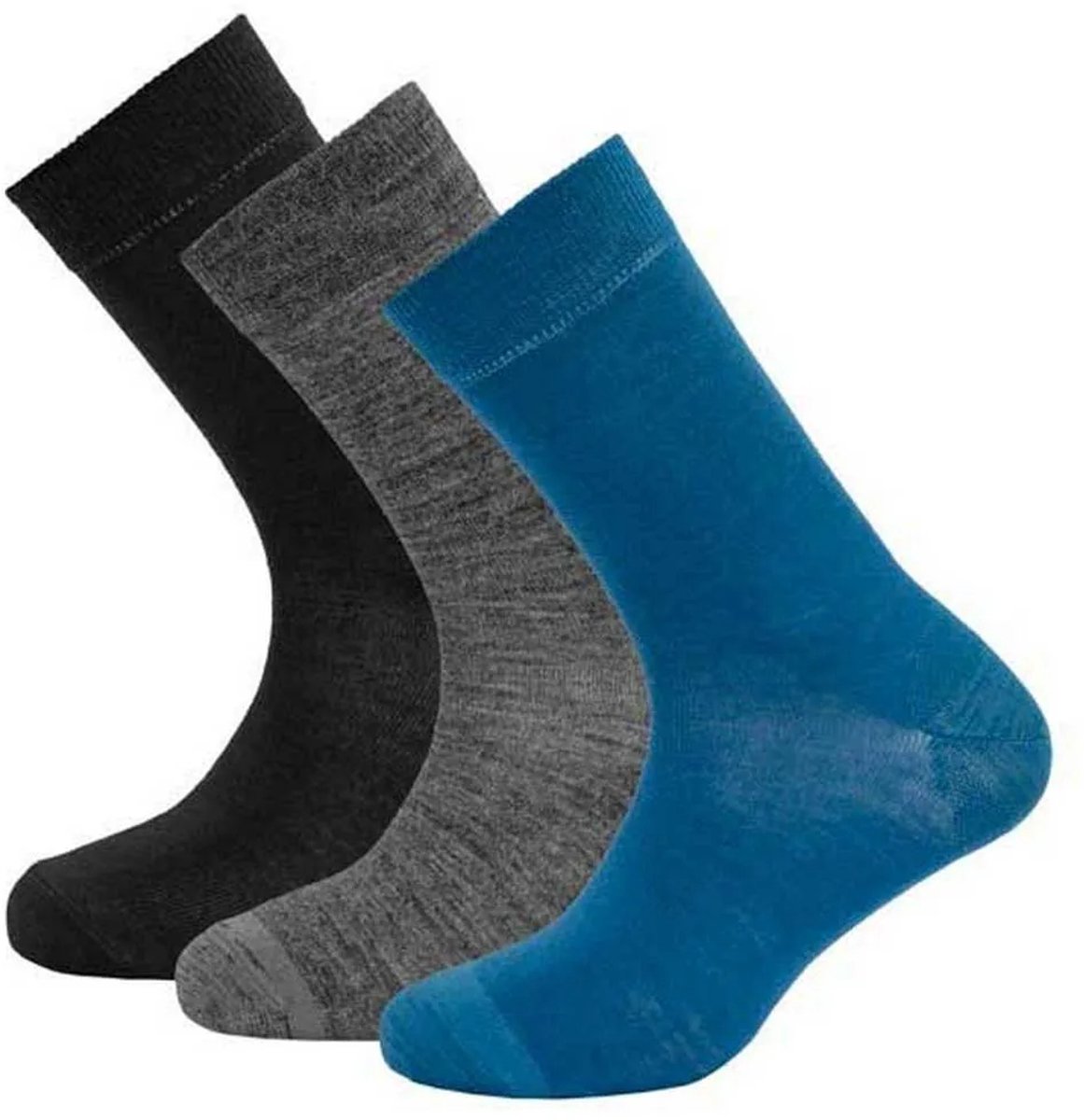 Devold Of Norway Daily Merino Light Lange Sokken 3 Paren Blauw,Zwart,Grijs EU 36-40 Kinderen