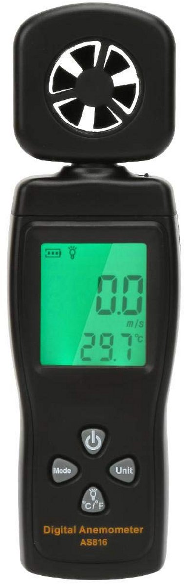 Mini Digitale Anemometer 0,3-30 m/s Windsnelheid Temperatuurmeting