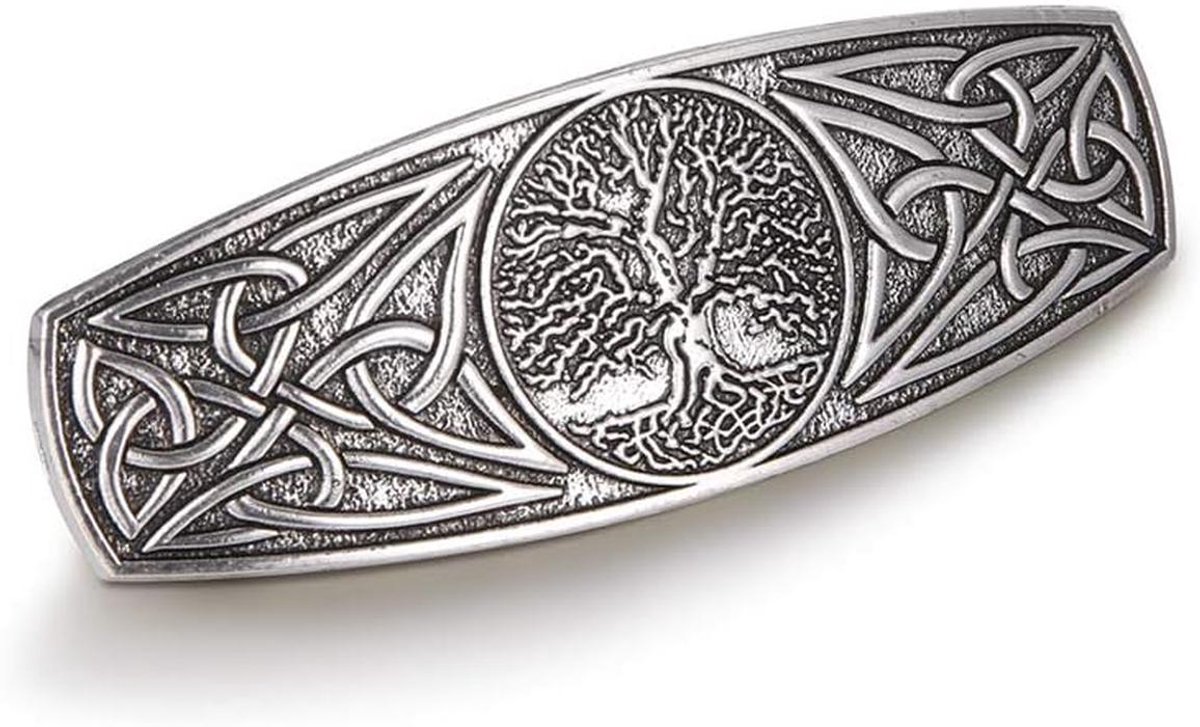 Haarspeld Leven Tree Keltische Knopen Antiek Zilver Haarsieraad