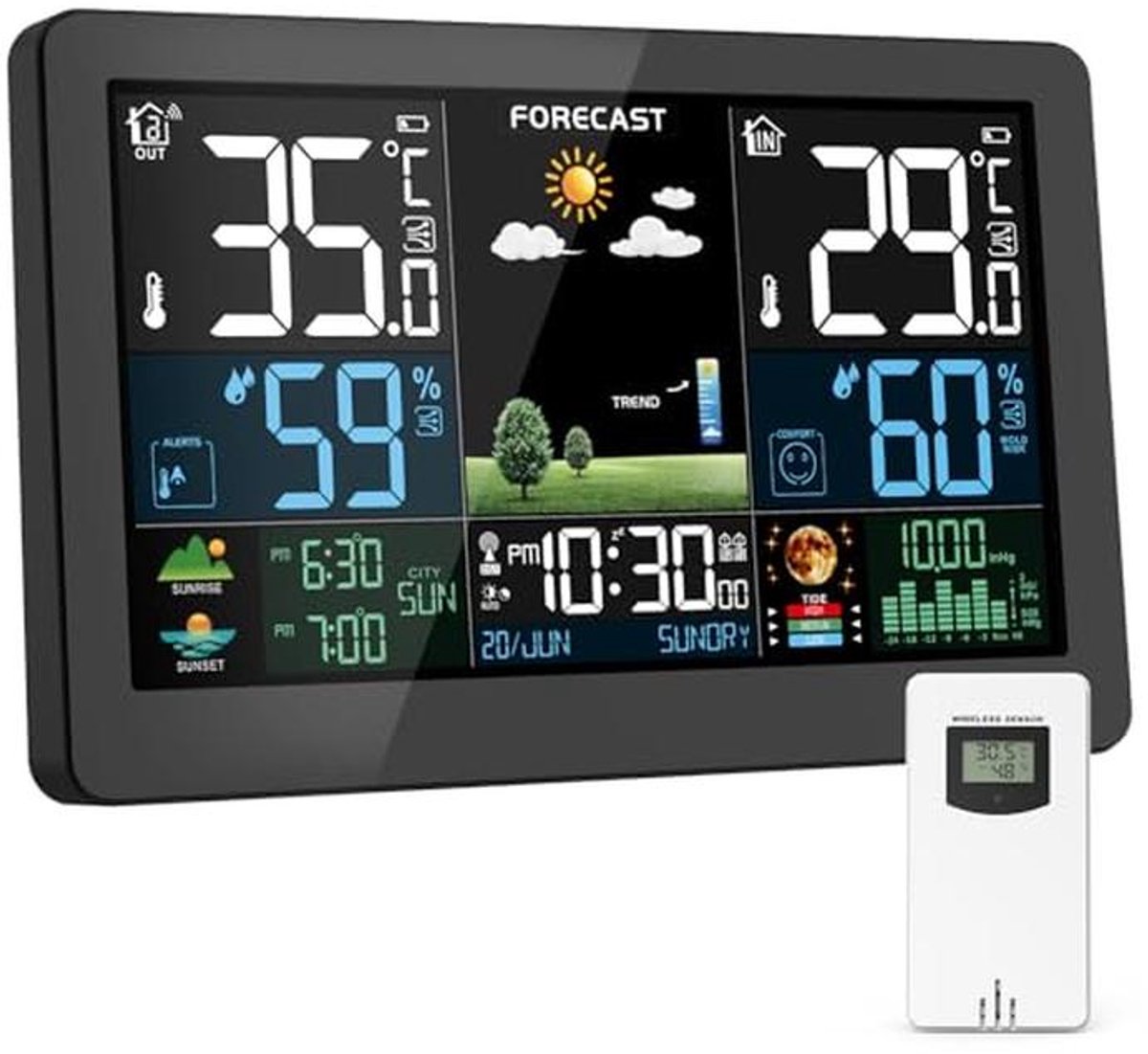 Draadloos Weerstation met Externe Sensor en Kleurendisplay