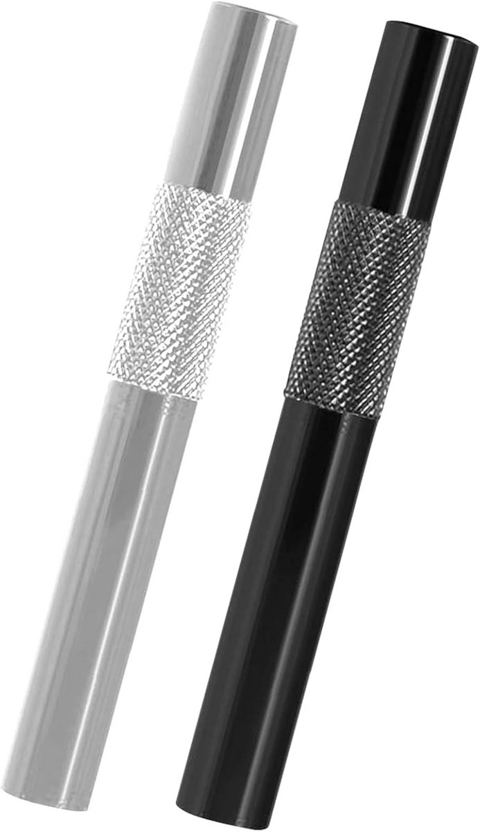 Set van 2 Herbruikbare Metalen Rietjes - Draagbaar en Compact (7 cm)