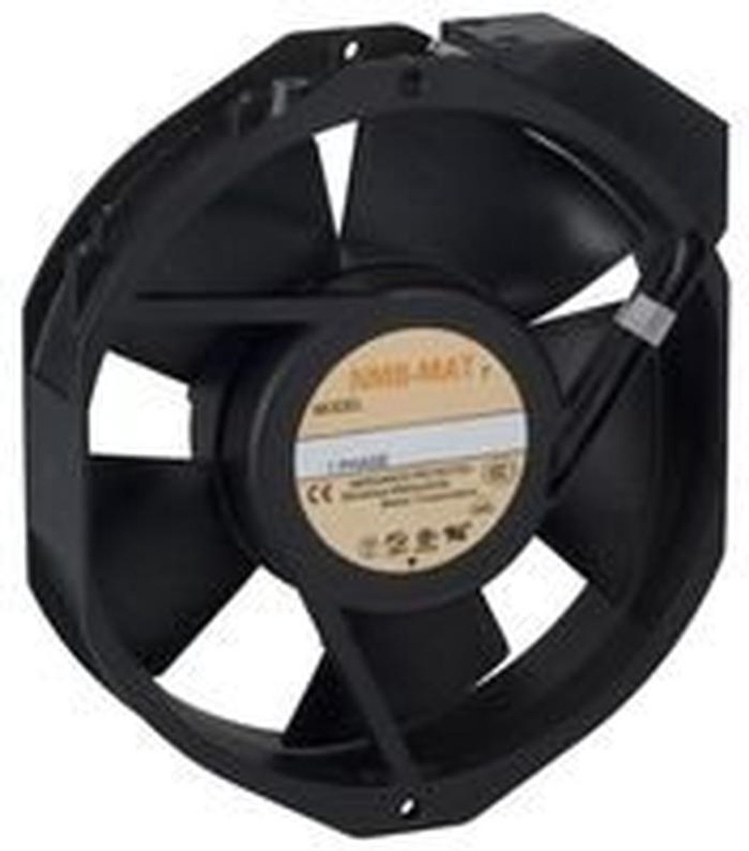 Square Ventilator 150x172x38 mm, 115 VAC, 6 m³/min, 56 dBA, Aluminium Frame