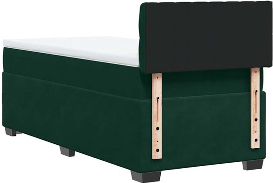 vidaXL - Sommier tapissier - avec - matelas - velours - vert foncé - 90x190 - cm