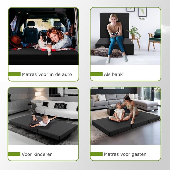 Opvouwbare Gastenmatras 80x200 cm - 12 cm Dikke Comfortabele Slaapmat van Merkloos — afbeelding 4