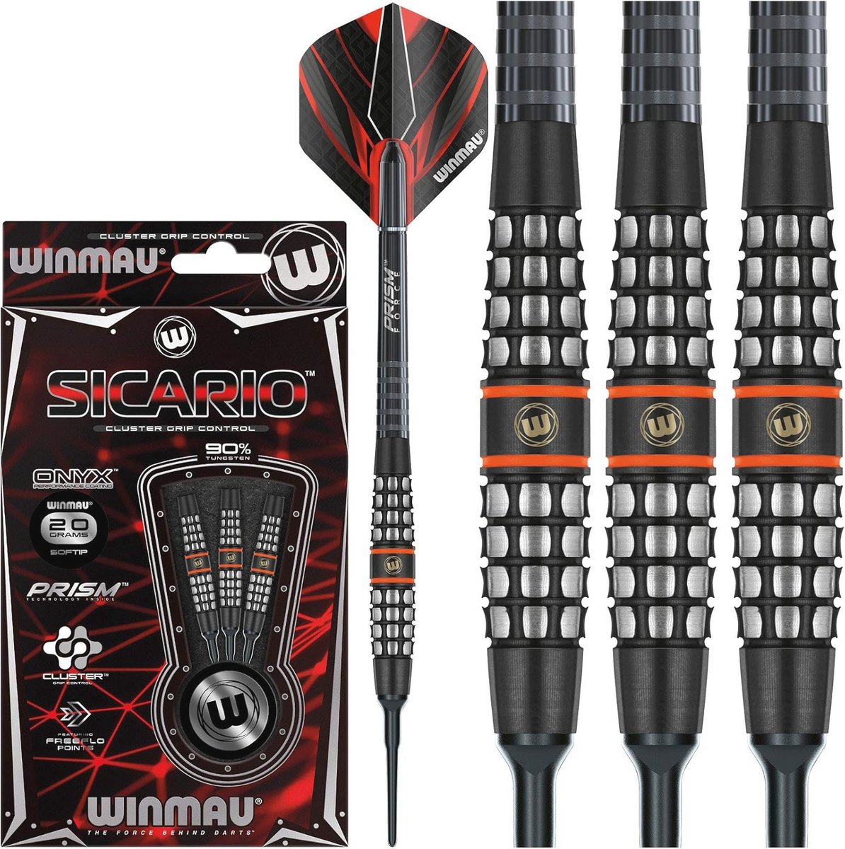 Tungsten Softip Dartset 18-20 Gram met Prisma Flights en Schachten