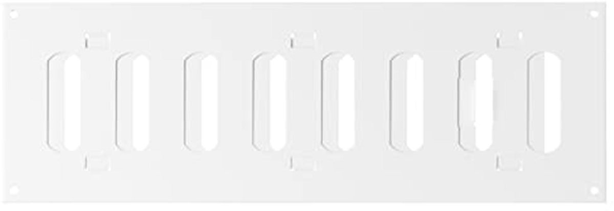 Ventilatierooster van metaal met vergrendelbare lamellen, rechthoekig, 300 x 100 mm