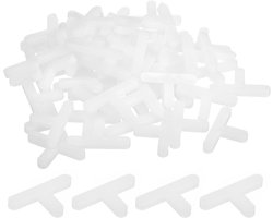 Allecta - 100 stuks T-vormige kunststof tegelafstandhouders voor installatie keramische tegels - 4 mm - wit