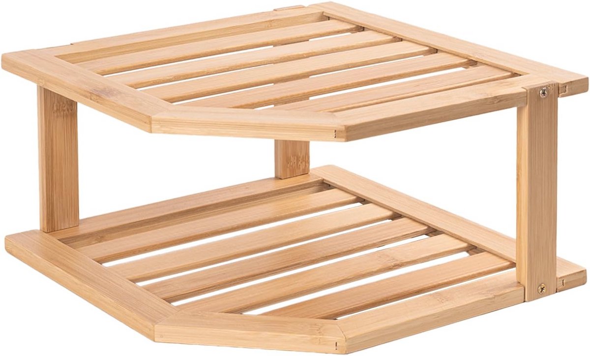 Bamboe Hoek Plank voor Kast en Keukenkast - Organizer voor Pantry en Opslag