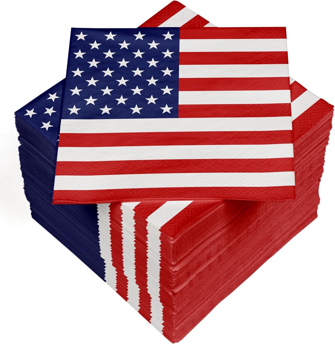 100 Servetten 3-laags 33x33 cm Sterren & Strepen Absorberend Feestdecoratie