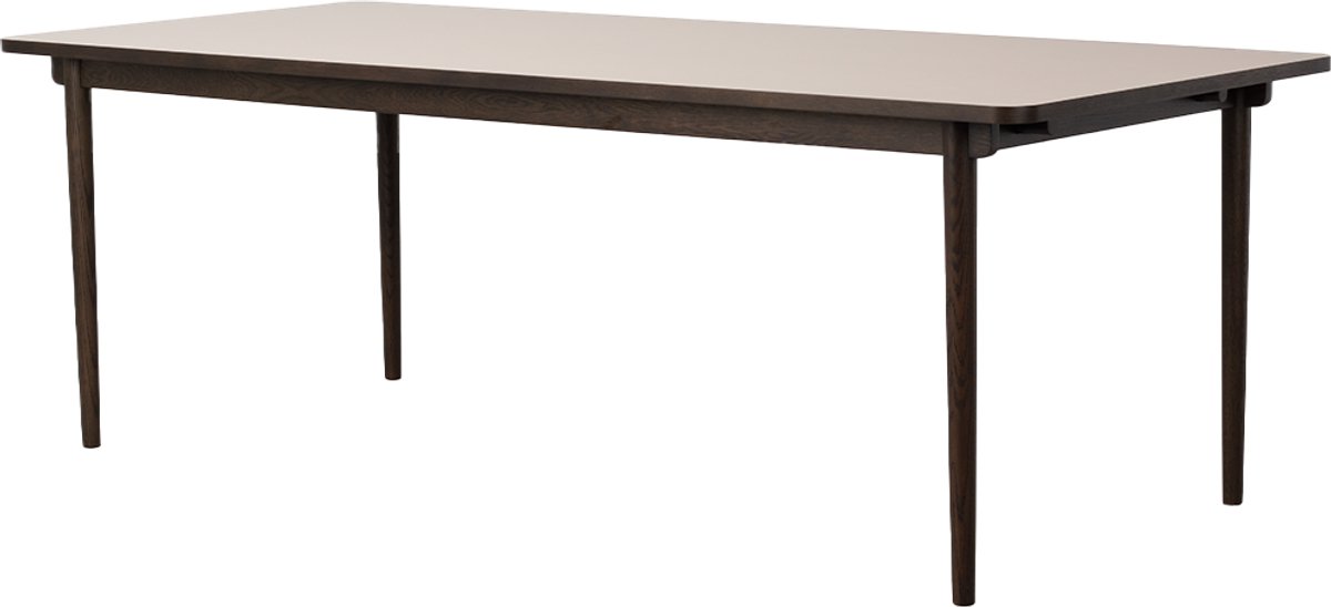 Rowico Home Fairmount Houten Eetkamertafel Donker Eiken - Beige Tafelblad - 6 tot 8 Persoons - Japandi - Donkerbruin - Modern - 220 x 95 cm