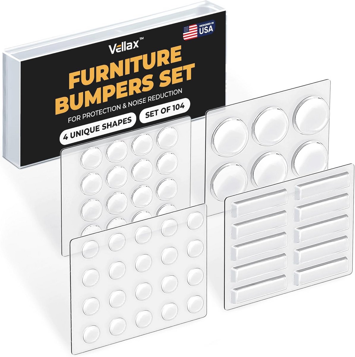 Zelfklevende kastdeurbumpers - 104 stuks transparante rubberen bumpers voor muurbescherming en ladestops