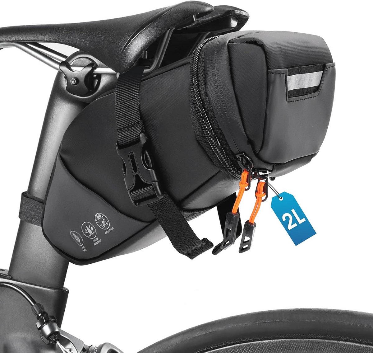 Waterdichte zadeltassen voor fiets - 1,5 tot 2 liter capaciteit
