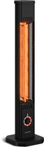 Klarstein infraroodverwarming 2000 W – vrijstaand en aan de muur te bevestigen, IP65 voor buiten, 8 warmtestanden, afstandsbediening, kantelbeveiliging, stille IR-terrasverwarming voor 15 m²