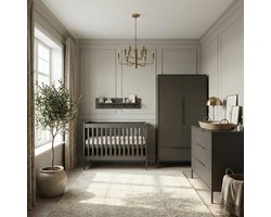 Born Lucky Lissabon Babykamer 3 Delig Compleet – Baby bed 60x120 cm – Commode – Kast – Chocolate