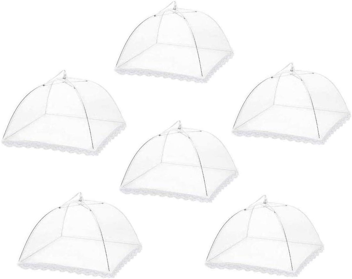Allecta - Opvouwbare afdekhoes voor levensmiddelen, 6 stuks, picknick en barbecue
