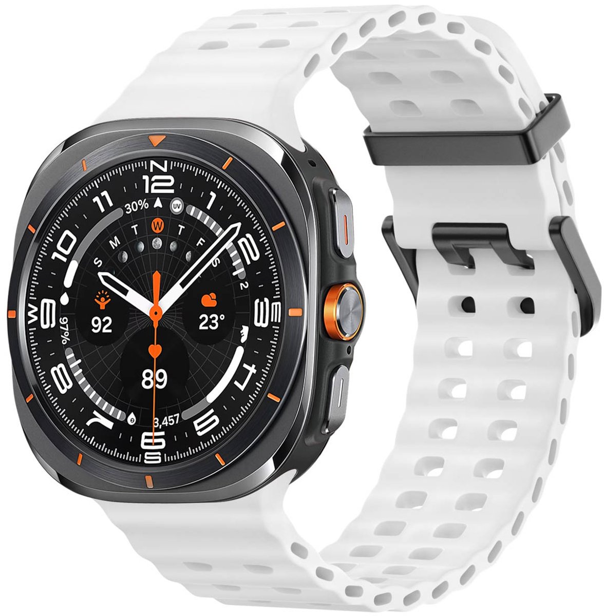 Siliconenband - Geschikt voor Samsung Galaxy Watch Ultra (2024/2025) - Wit