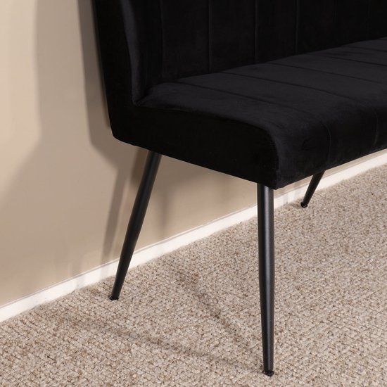 Banc de salle à manger 160cm Banc Sally en velours noir