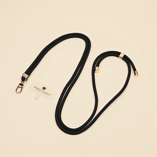 Selencia Cordon téléphonique universel - Chaîne téléphonique Universelle - Zwart / Zwart