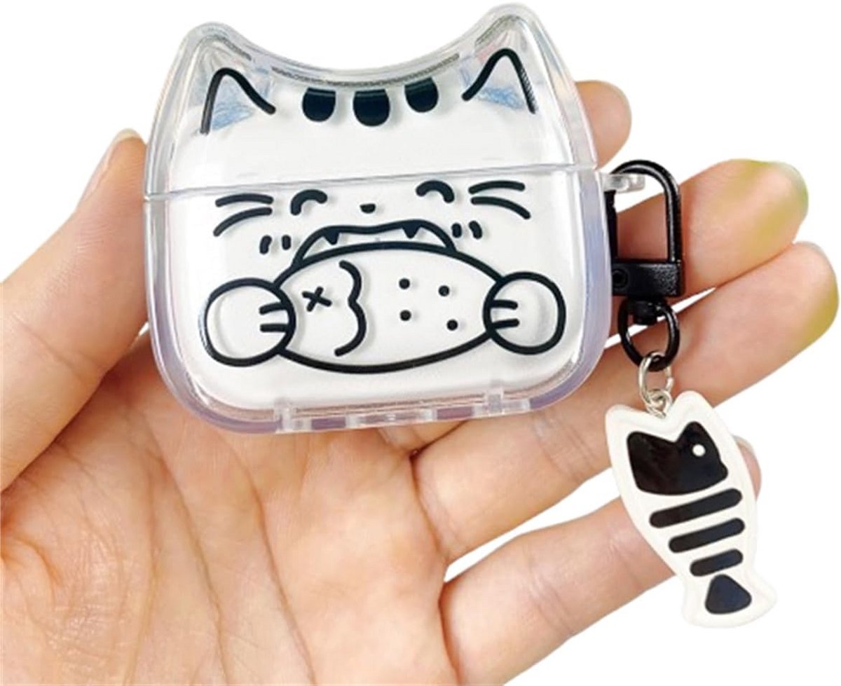 Schattig Oortjes Hoesje met Sleutelhanger voor AirPods Pro 1 & 2 - Schokdicht & Draagbaar