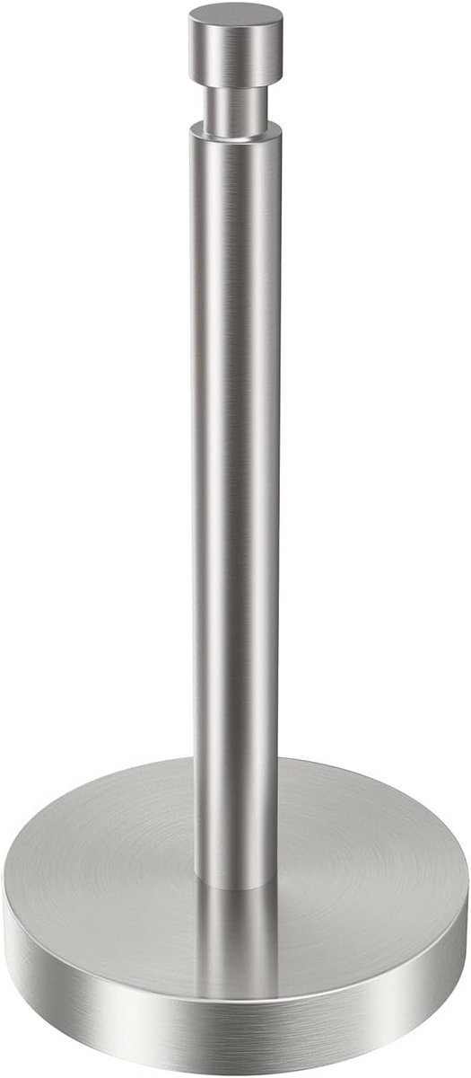 Keukenrollenhouder Zwart Staand met Zware Basis - RVS Dispenser