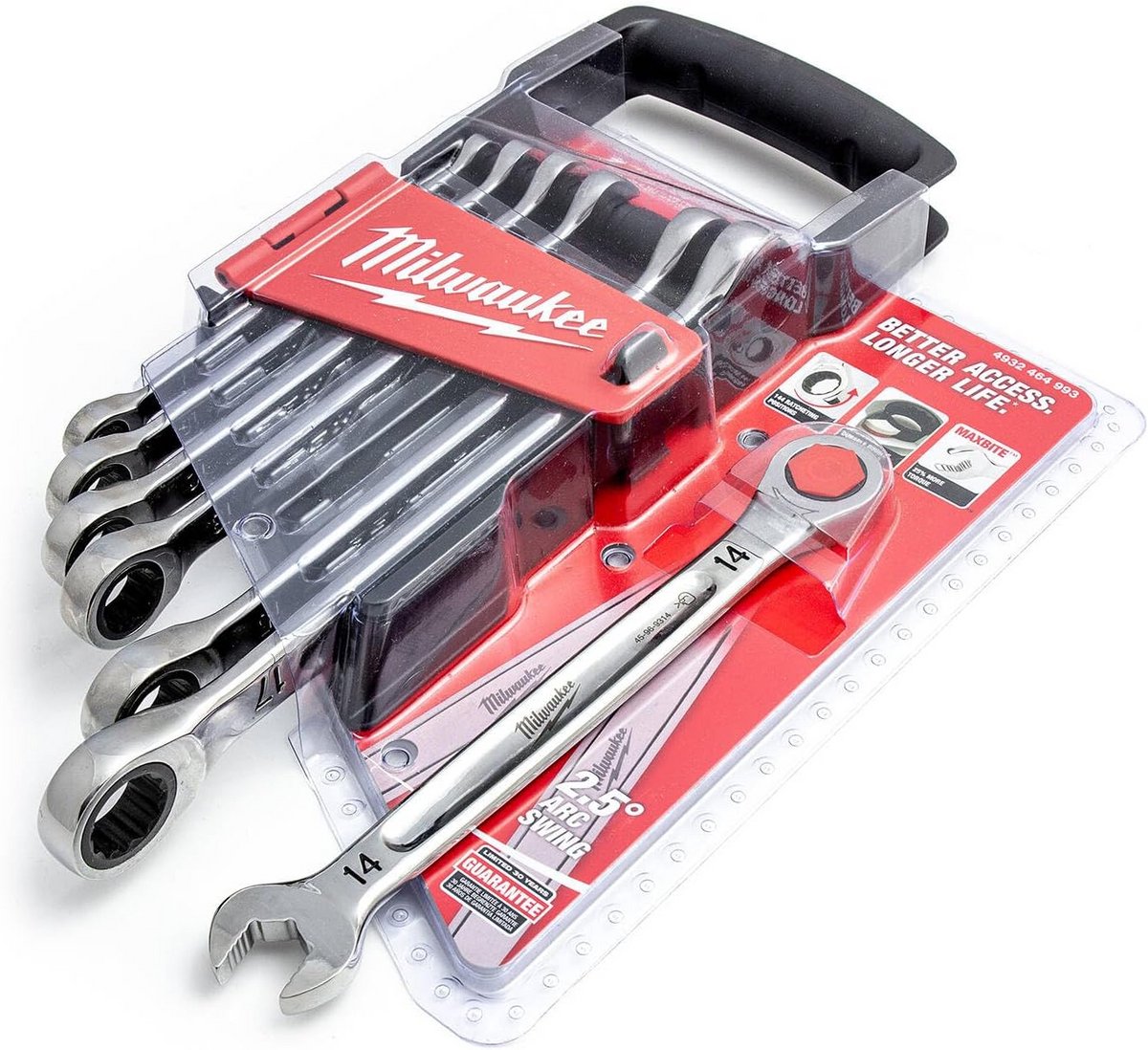 Ratcheting combinatiesleutelset met 72-tands systeem, 7-delig
