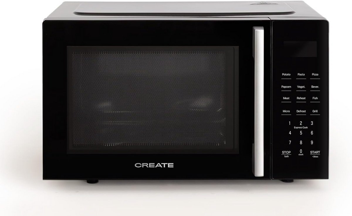Magnetron met Grill en Ovenfunctie - Zwart - 23L Inhoud - 1000W Vermogen - Digitale Display