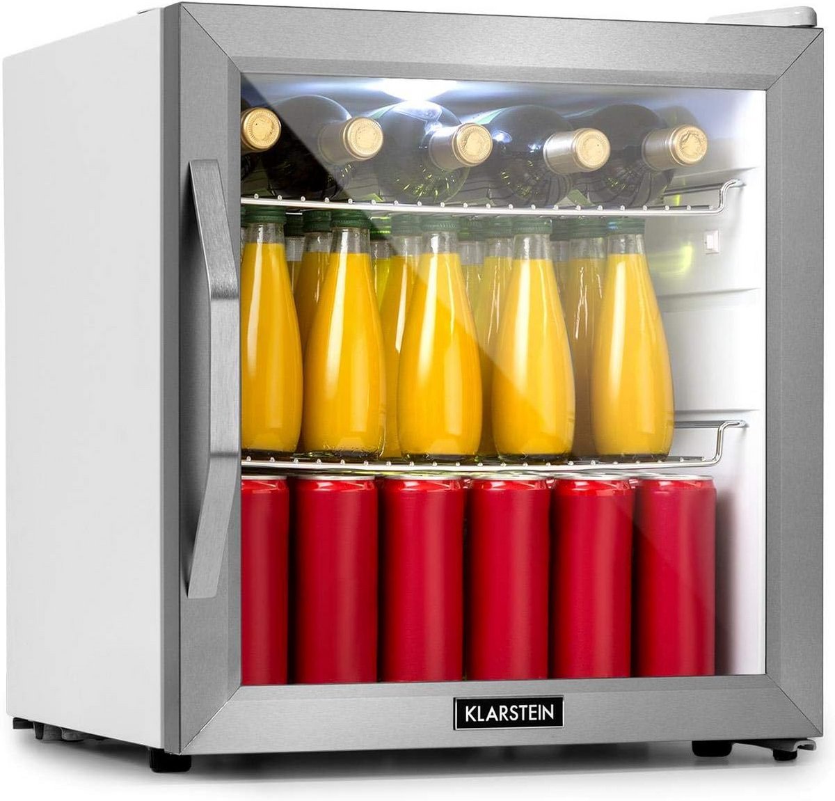Compacte Mini Koelkast 47L met Glazen Deur - Stil en Energiezuinig - Dranken Koelkast