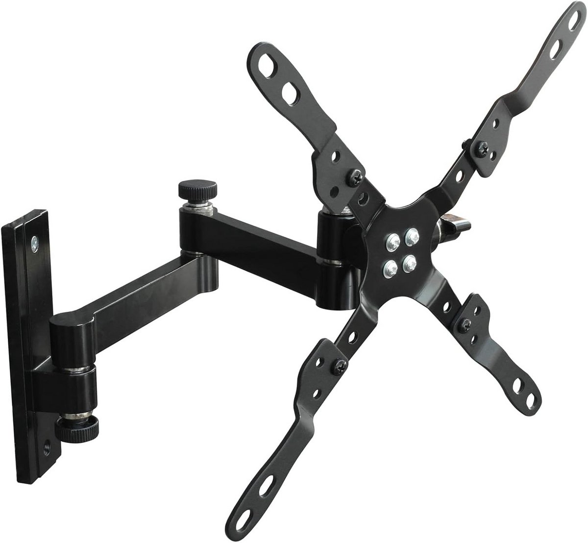 Lockable Tiltable Rotatable TV Bracket for 10-42 inch TV with VESA 100 200 perfect for caravan camping LED LCD OLED, Black