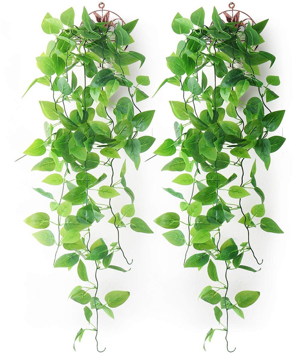 Unyqoos Set van twee decoratieve kunstplanten met manden voor binnen en buiten, groente, 100 cm