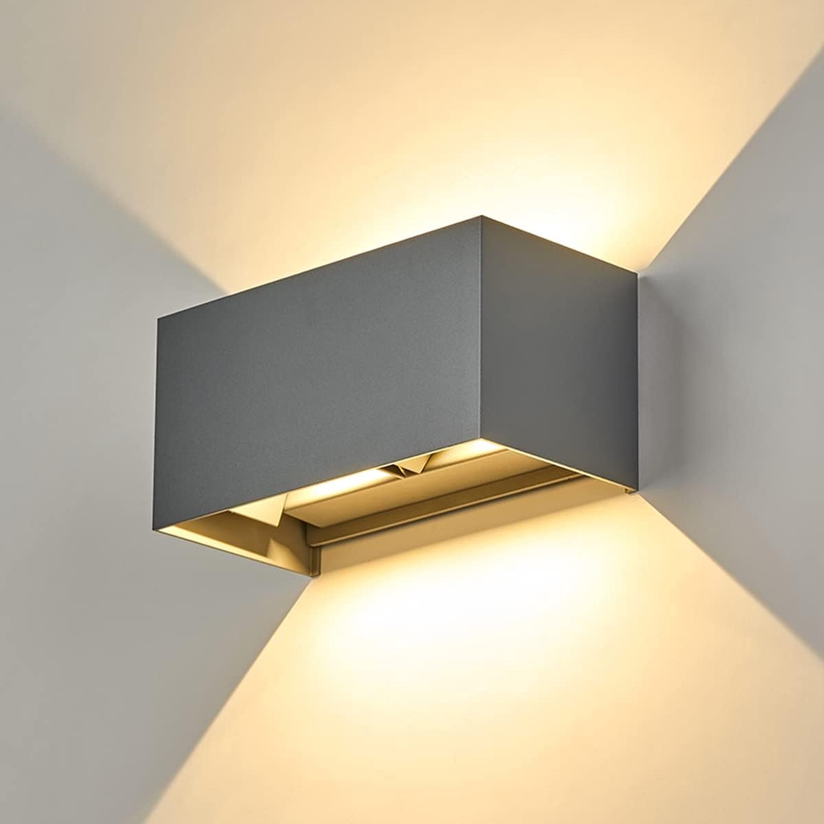 Waterdichte LED Wandlamp 20W Verstelbaar - Moderne Binnen en Buiten Verlichting (Grijs, Warm Wit)