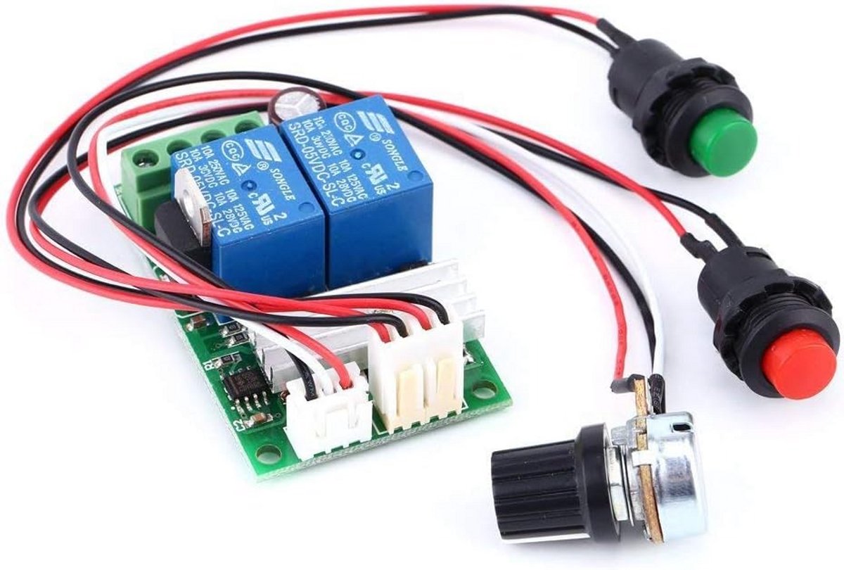 PWM DC Motor Snelheidsregelaar 6V-28V met Vooruit/Achteruit Schakelaar en Potentiometer
