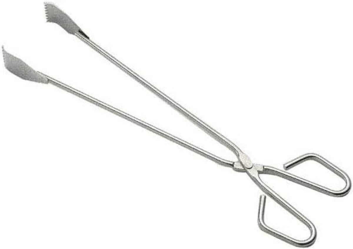 Set van 10 roestvrijstalen barbecue tangen - Zwart