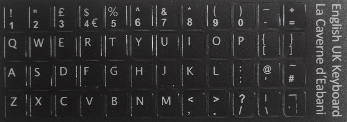 Niet-Transparante Qwerty Toetsenbord Stickers voor Laptop en PC - Engels Layout