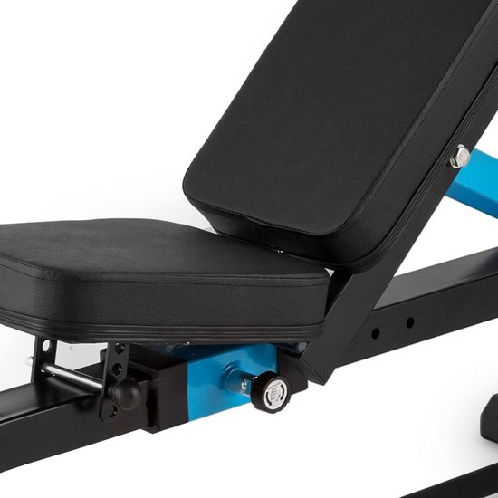 Physionics® Multifunctionele halterbank - met plank, vlinder, sit-ups, beenstrekker, rugleuning 4-voudig verstelbaar, max. 255 kg - krachtstation, fitnessstation, schuine bank, trainingsbank
