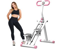 Stair Stepper- Instelbare Weerstand - Trainingsapparaat - Voor Thuis & Kantoor - Ideaal Voor Fitness - Wit en lichtroze