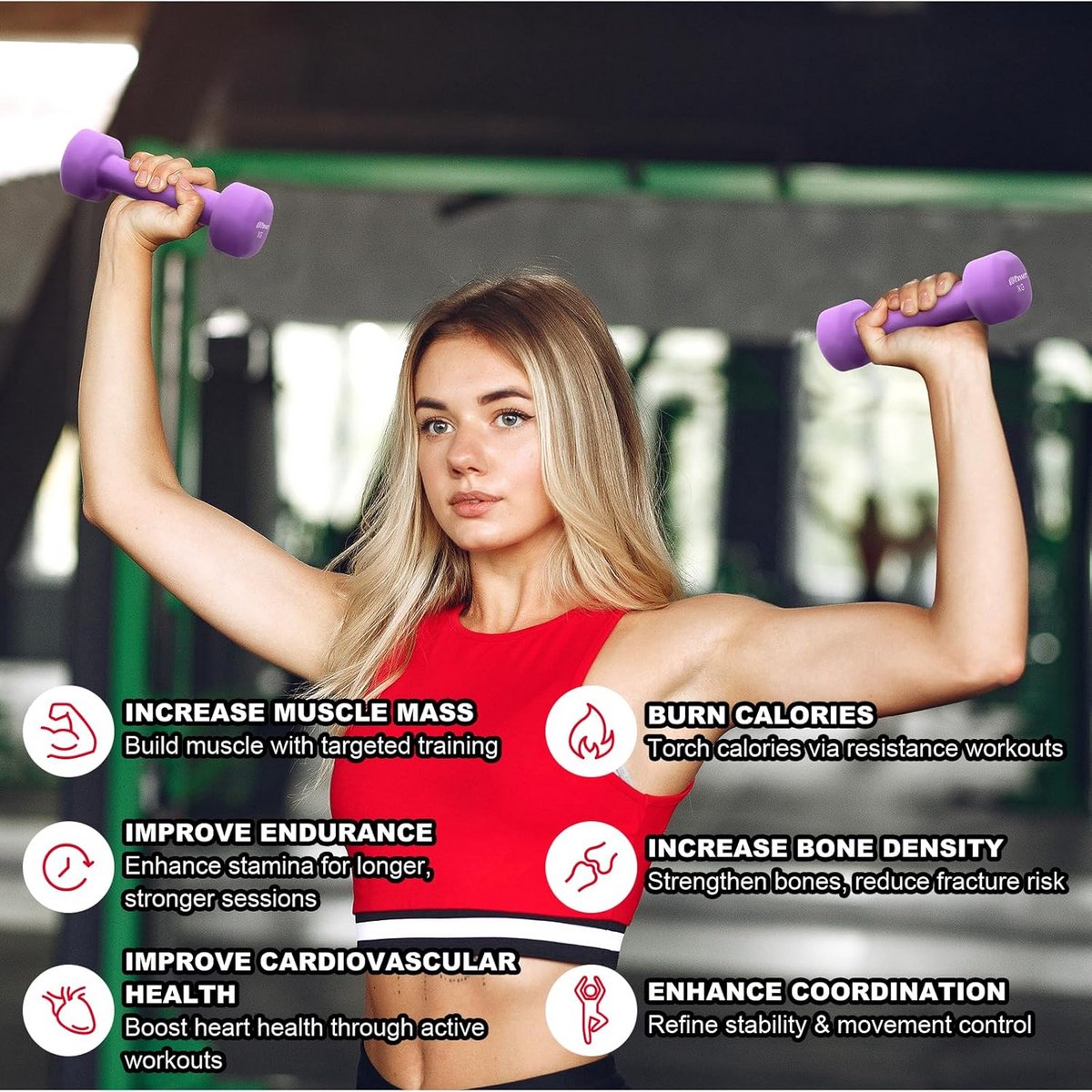 Set van 2 Neopreen Handgewichten voor Fitness, Krachttraining en Yoga