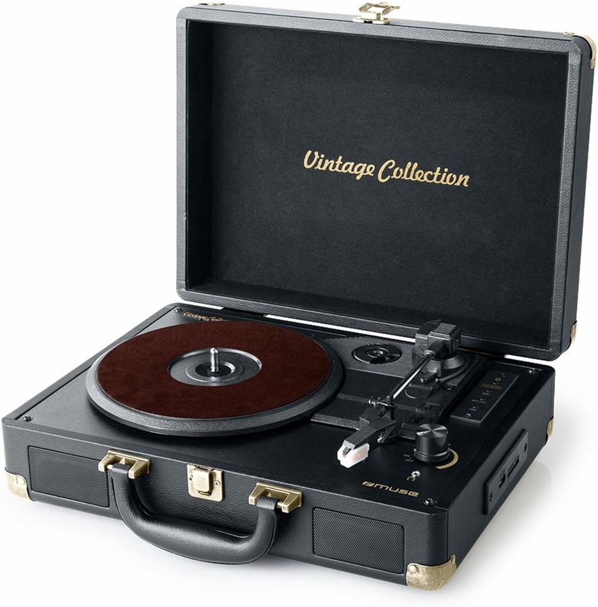 Platenspeler met 3 Snelheden (33/45/78) - Inclusief Bluetooth, USB en Ingebouwde Speakers