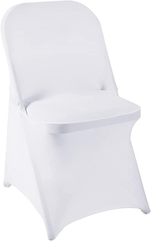 10x Witte Spandex Stoelhoezen voor Klapstoelen - Elastisch & Strak - Perfect voor Feest, Bruiloft en Banket