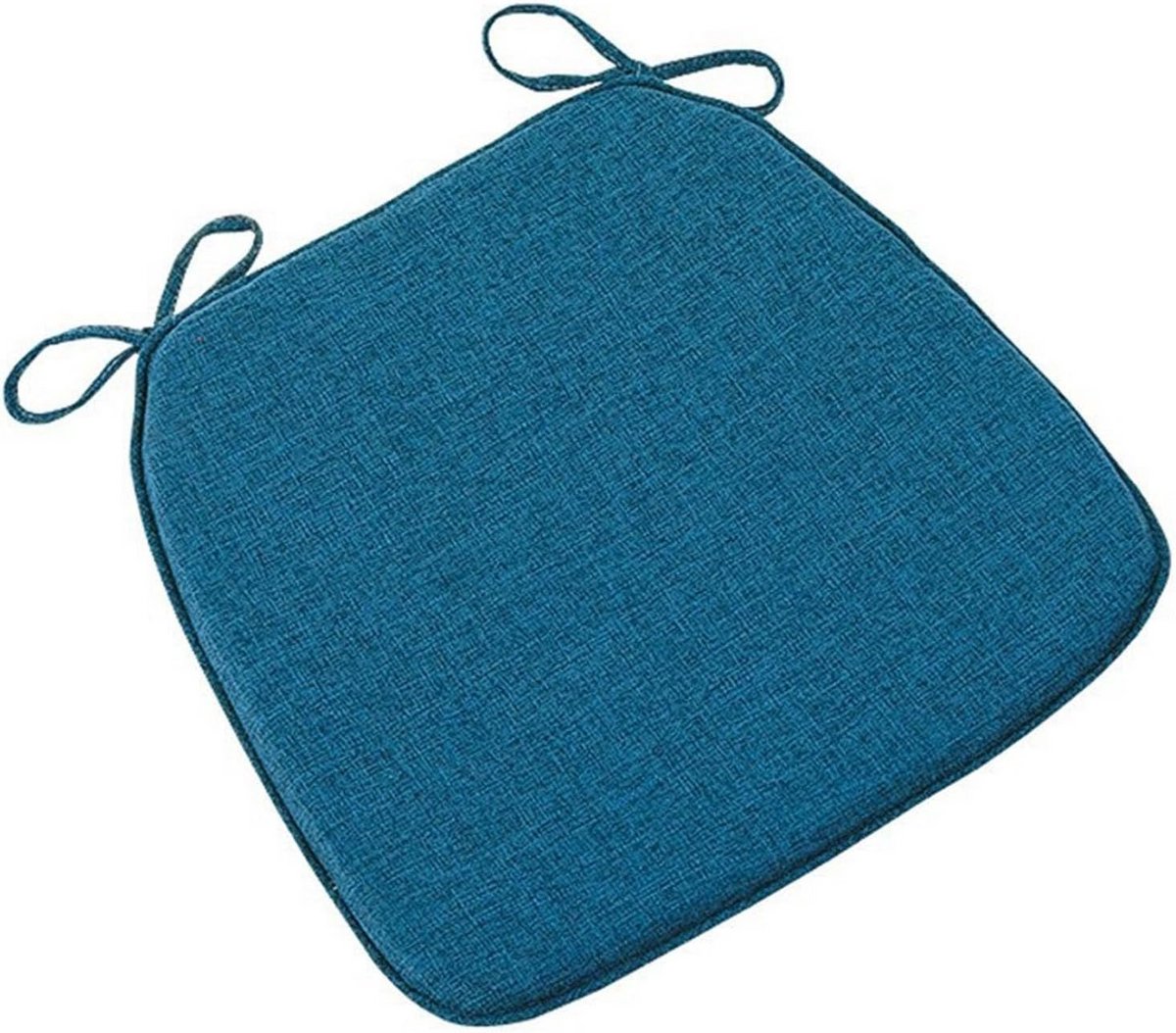 Set van 4 Stoelkussens Blauw - Comfortabel Zitkussen met Traagschuim en Antislip - Machinewasbaar