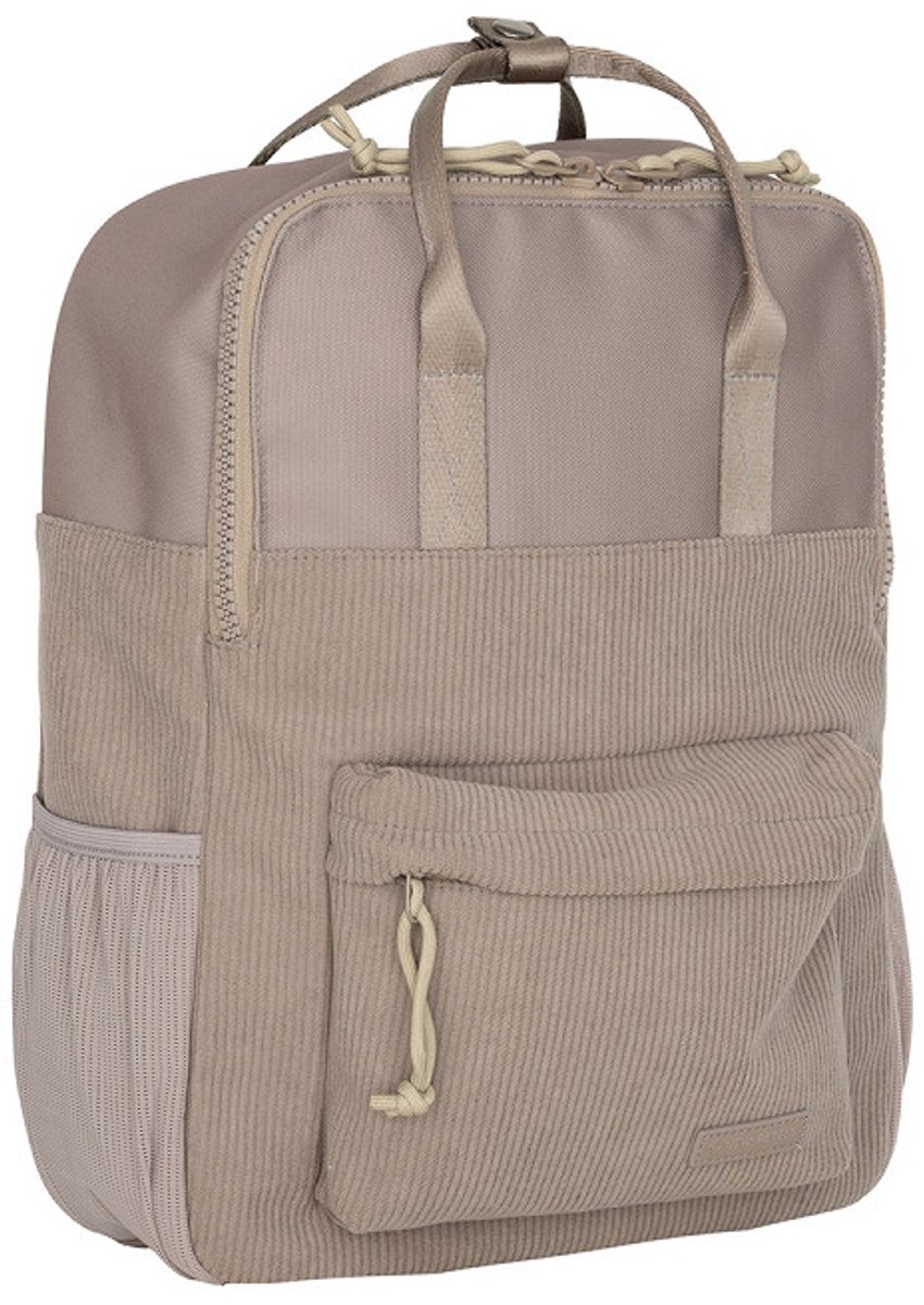 New Rebels Los Angeles Ribbi Rolltop Rugzak 13L – Stevig Rib Polyester – Lichtgewicht Schooltas & Werktas - Taupe