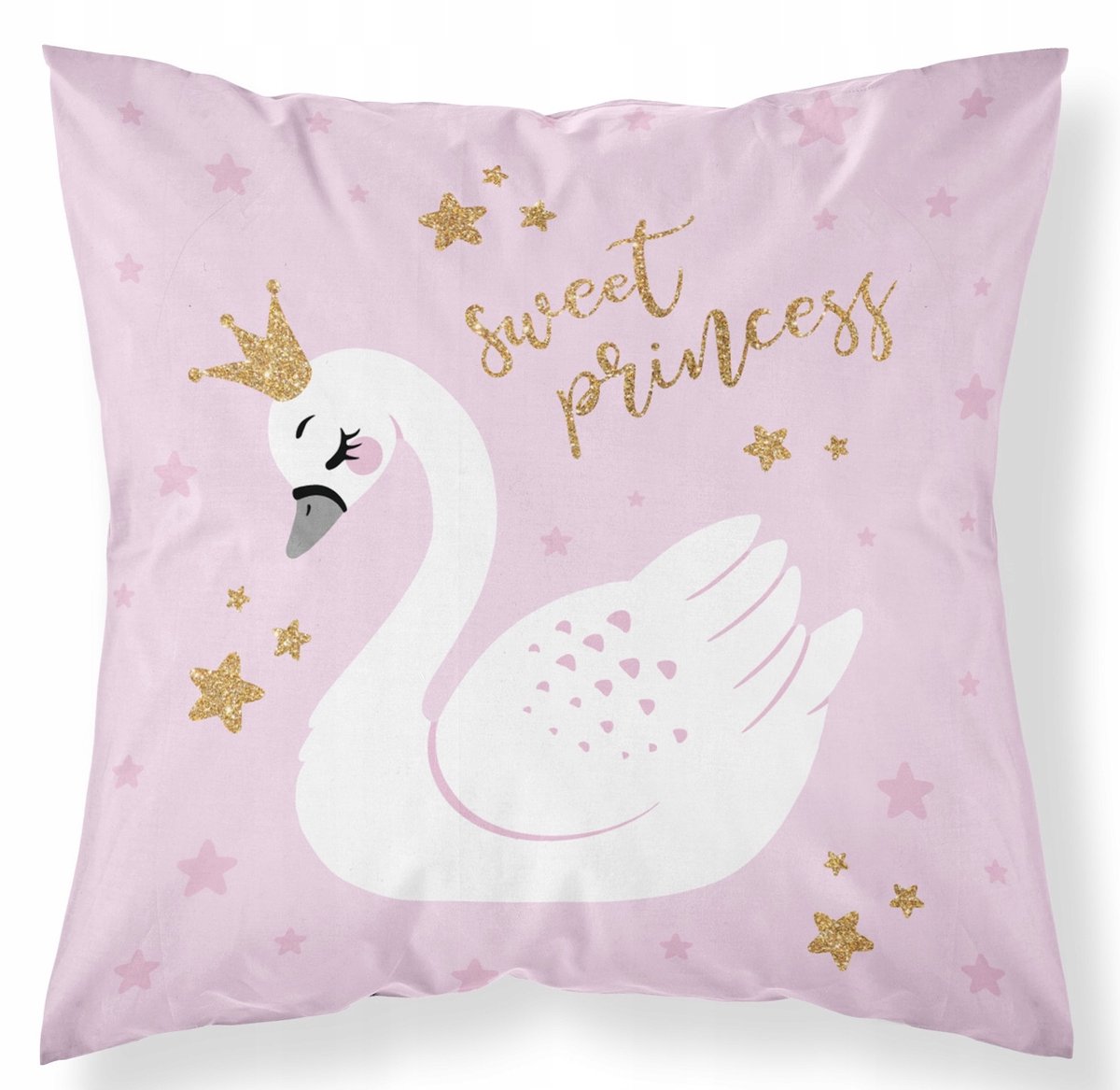 Dekoratieve Kussensloop 40x40 cm - Zwaan Prinses Sterren - Kinderkamer