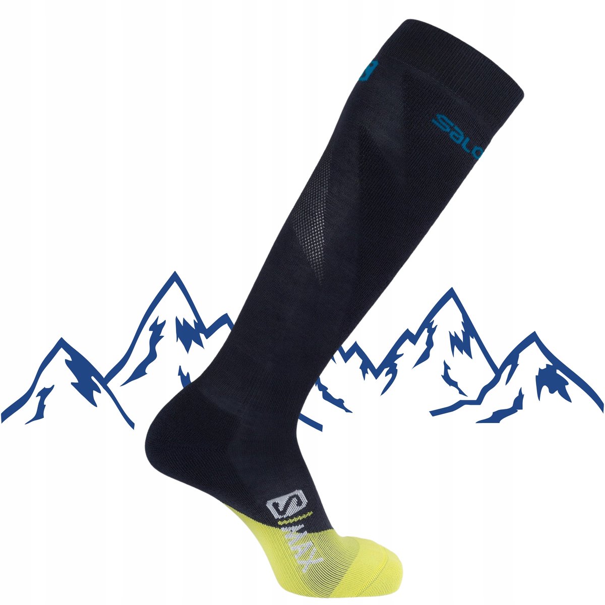 Salomon S/MAX Merino Skisokken Warm & Comfortabel Zwart